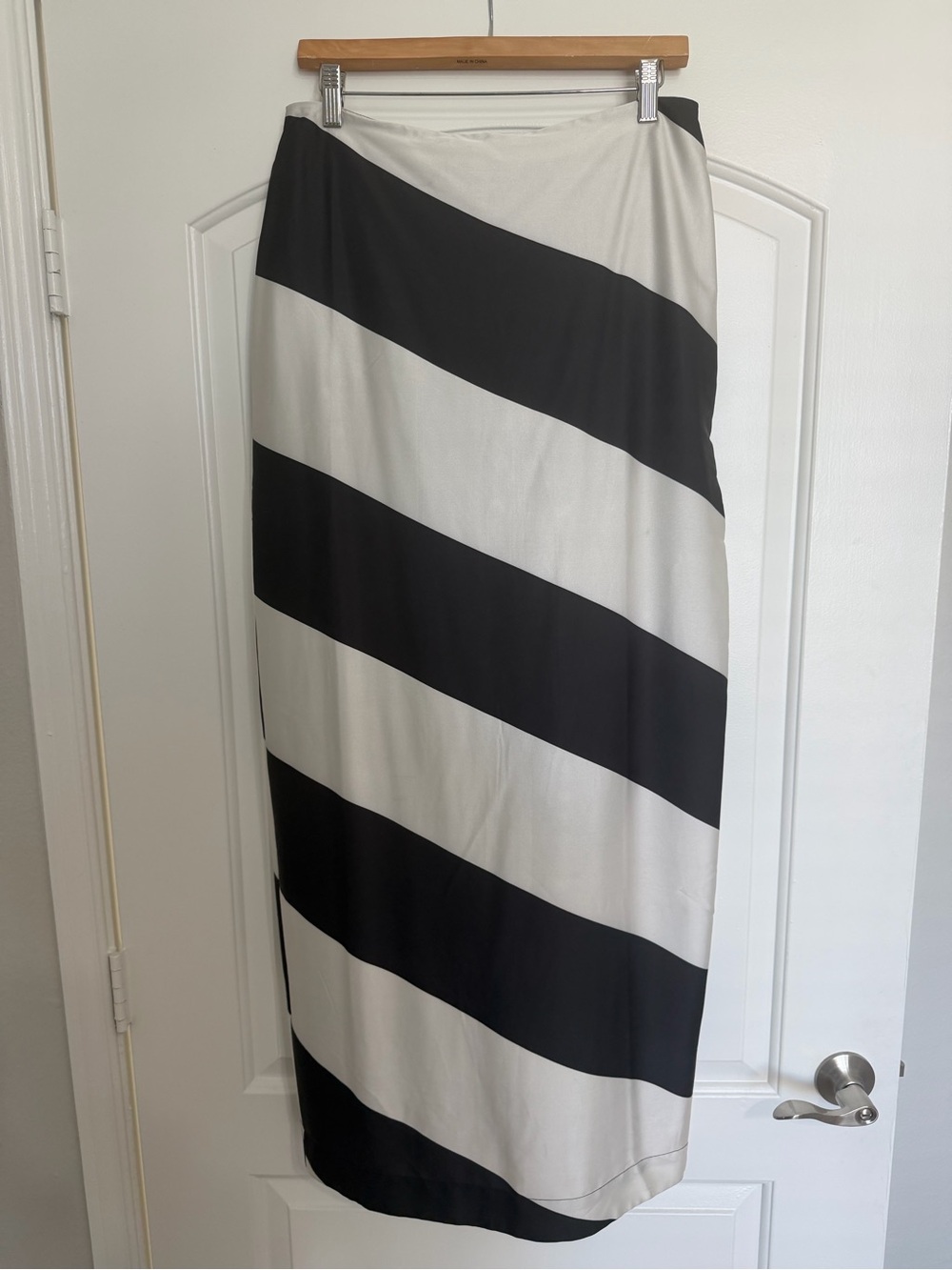 Anthropologie Maeve Black and White Diagonal Maxi Skirt